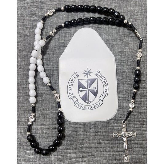 Rosary Wooden, silver O.F. medals, silver cross