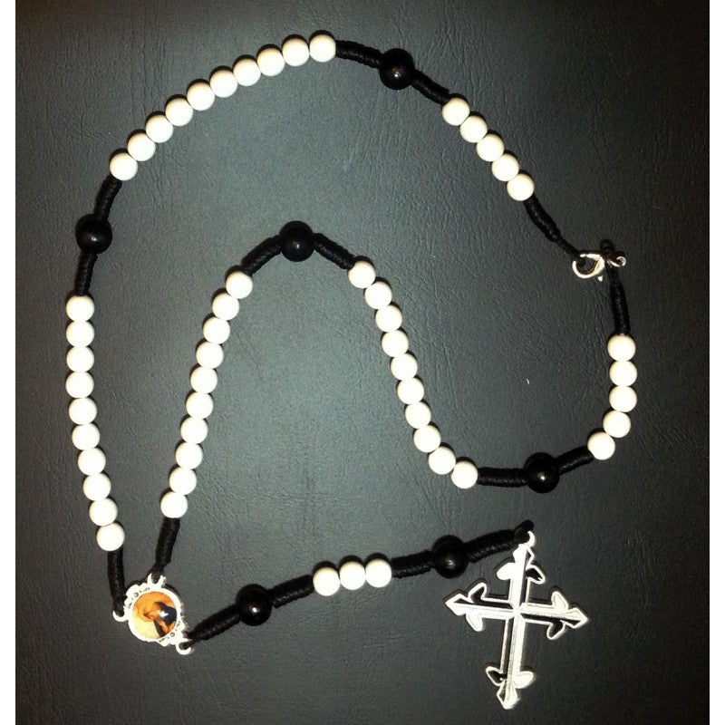 Rosary wooden Black White