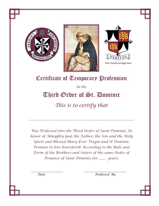 Certificate of Temporary Profession