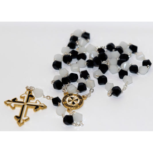 Rosary Black/White (onyx) Crystal