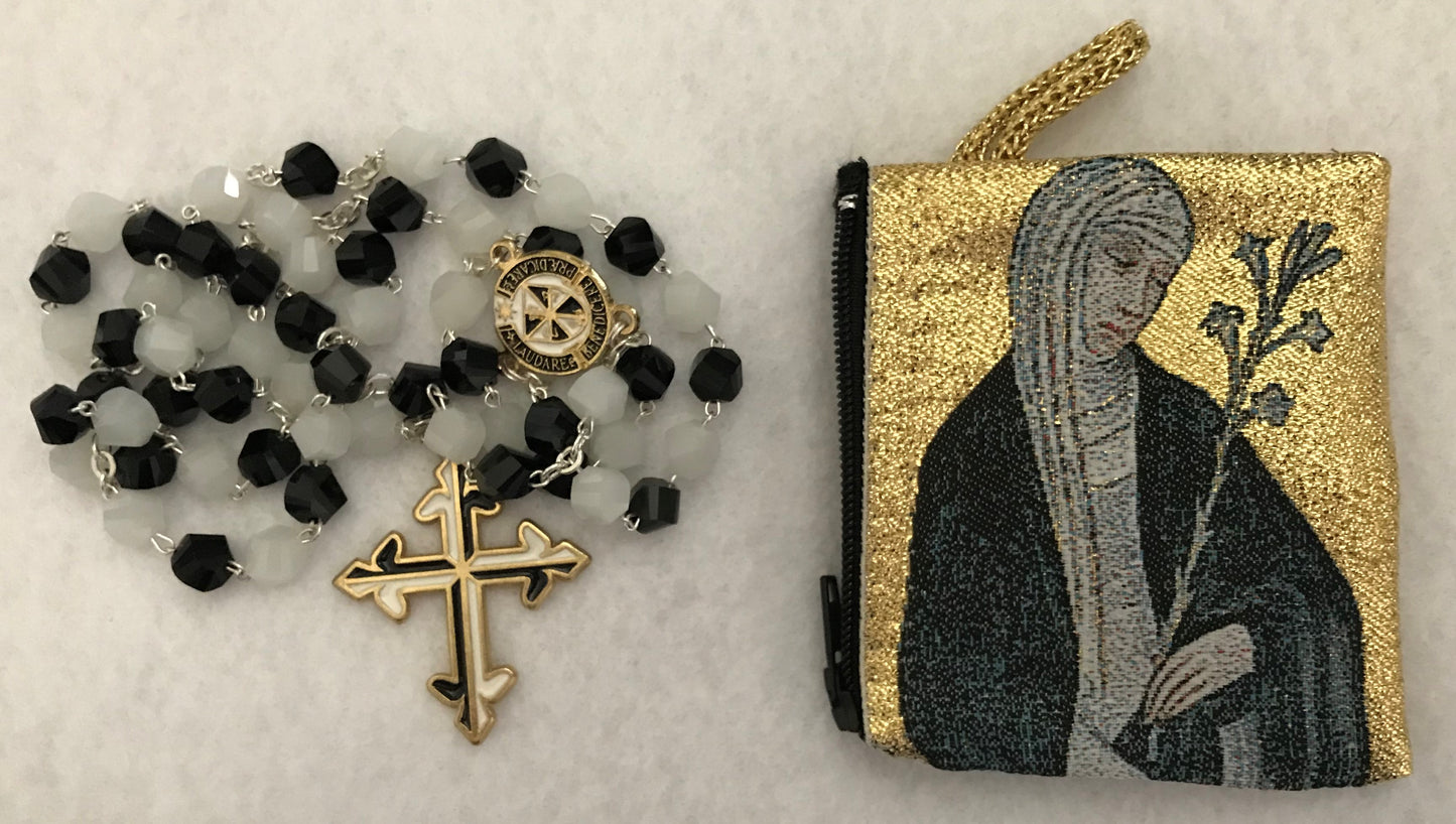 Rosary Black/White (onyx) Crystal