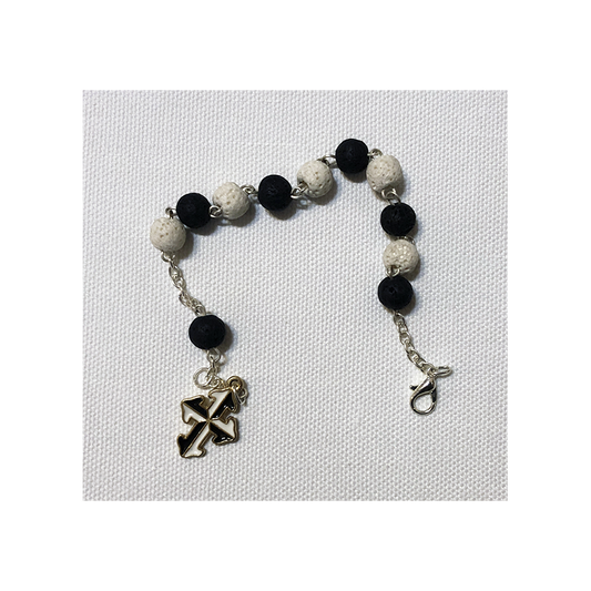 Rosary Bracelet Lava Stone Beads