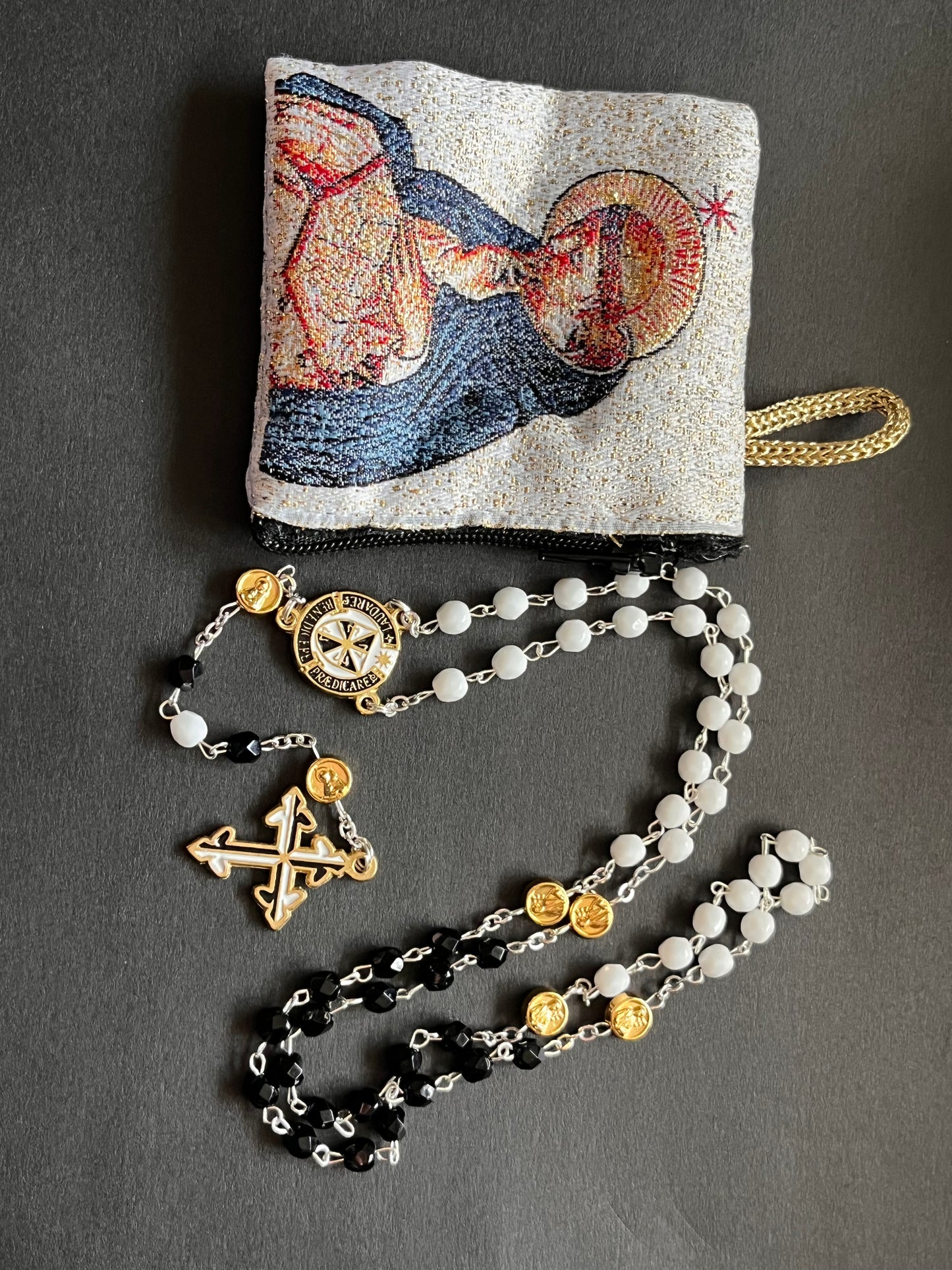 Crystal Rosary Black/White Mysteries