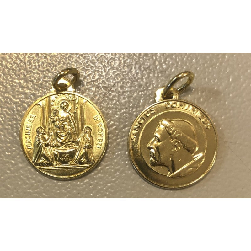 Medal: St Dominic/Our Lady of Pompeii/brass